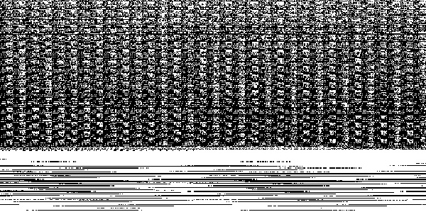 The top of this piece is a static-like bit-filled misty rain that sits above horizontal lines on a white background, evoking a body of water.