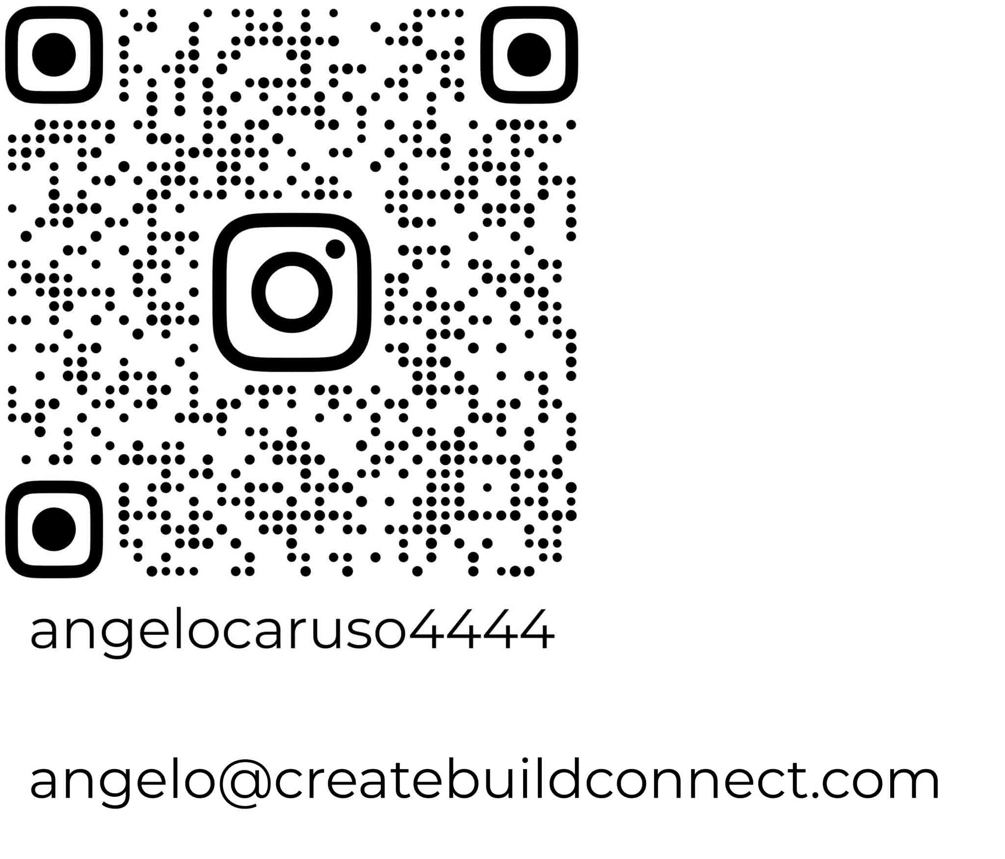 instagram link, with email: 'artist's first name' at createbuildconnect.com